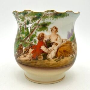 Leinwille China Ardalt Japan Hand Painted Porcelain Fragonard Scene Vase 7324